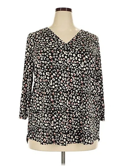 Pre-owned Beacon 3/4 Sleeve Blouse In Black