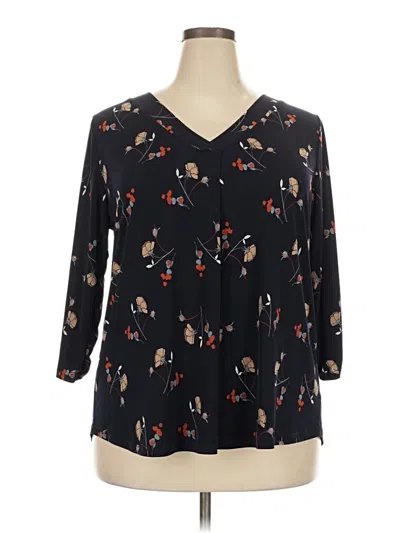 Pre-owned Beacon 3/4 Sleeve Blouse In Black