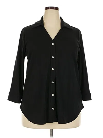 Pre-owned Beacon 3/4 Sleeve Blouse In Black