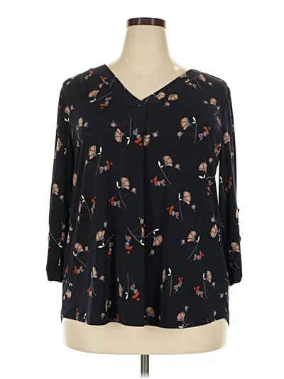 Pre-owned Beacon 3/4 Sleeve Blouse In Black
