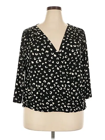 Pre-owned Beacon 3/4 Sleeve Blouse In Black