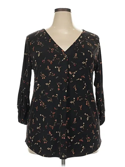 Pre-owned Beacon 3/4 Sleeve Blouse In Black