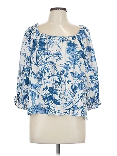 Pre-owned Beacon 3/4 Sleeve Blouse In Blue