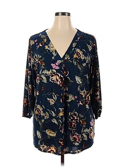 Pre-owned Beacon 3/4 Sleeve Blouse In Blue