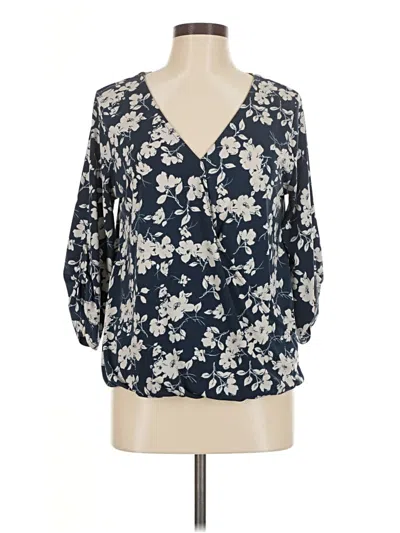 Pre-owned Beacon 3/4 Sleeve Blouse In Blue