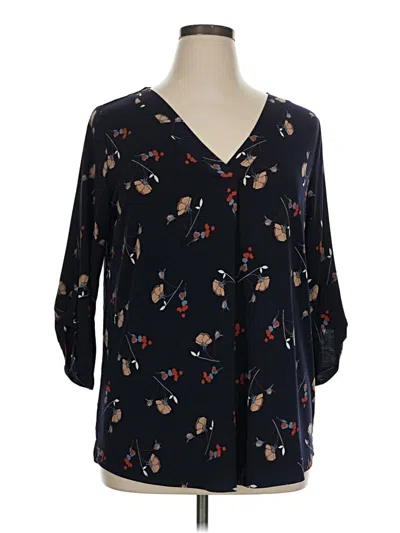 Pre-owned Beacon 3/4 Sleeve Blouse In Blue