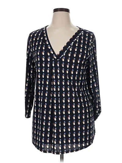 Pre-owned Beacon 3/4 Sleeve Blouse In Blue