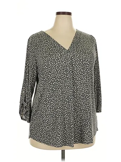 Pre-owned Beacon 3/4 Sleeve Blouse In Gray