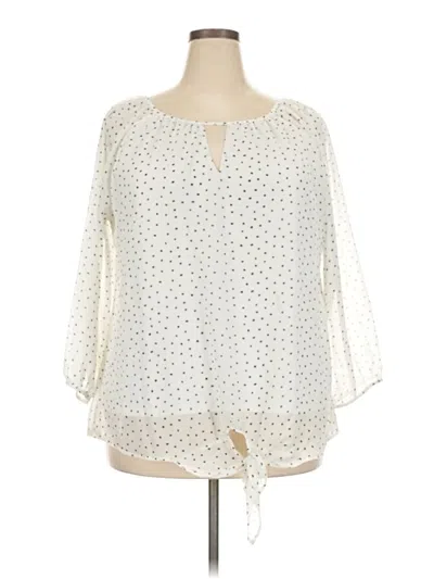 Pre-owned Beacon 3/4 Sleeve Blouse In Ivory