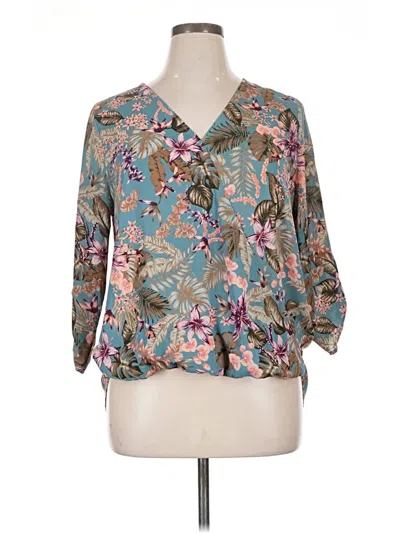 Pre-owned Beacon 3/4 Sleeve Blouse In Teal
