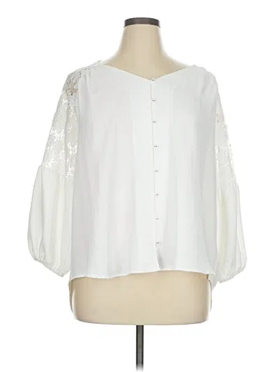 Pre-owned Beacon 3/4 Sleeve Blouse In White