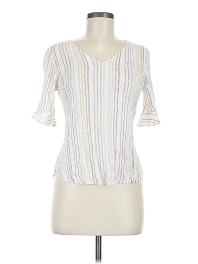 Pre-owned Beacon 3/4 Sleeve Blouse In White