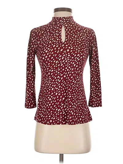 Pre-owned Beacon 3/4 Sleeve Top Burgundy Turtleneck Tops