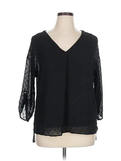 Pre-owned Beacon Apparel 3/4 Sleeve Blouse In Black