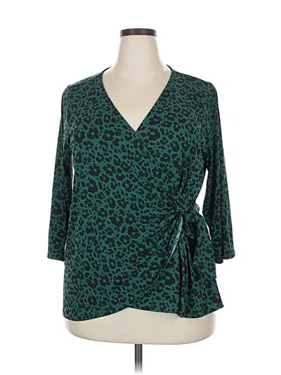 Pre-owned Beacon Apparel 3/4 Sleeve Blouse In Blue