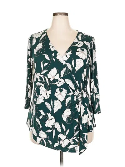 Pre-owned Beacon Apparel 3/4 Sleeve Blouse In Green