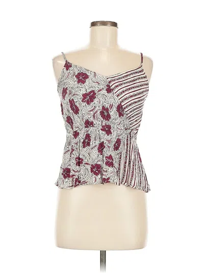 Pre-owned Beacon Apparel Tank Top Burgundy Strapless Neckline Tops