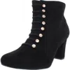Beacon Dory Womens Microsuede Block Heel Ankle Boots In Black