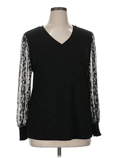 Pre-owned Beacon Long Sleeve Blouse In Black