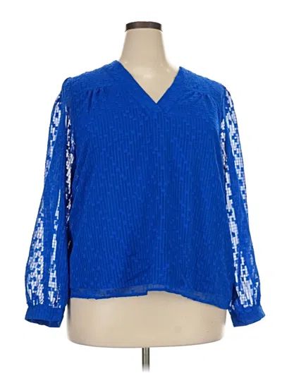 Beacon Long Sleeve Blouse In Blue