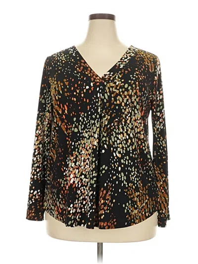 Pre-owned Beacon Long Sleeve Blouse In Brown