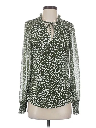 Pre-owned Beacon Long Sleeve Blouse In Green