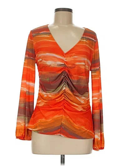 Pre-owned Beacon Long Sleeve Blouse In Orange