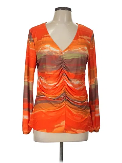 Pre-owned Beacon Long Sleeve Blouse In Orange