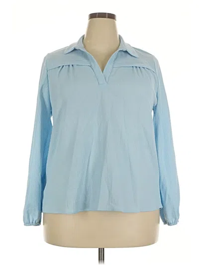 Pre-owned Beacon Long Sleeve Polo Shirt In Blue