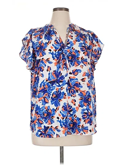 Pre-owned Beacon Short Sleeve Blouse In Blue