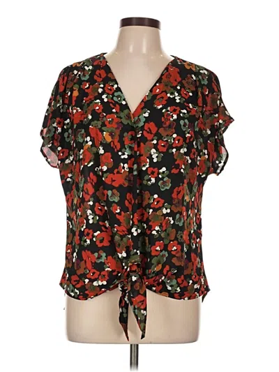 Pre-owned Beacon Short Sleeve Blouse In Brown