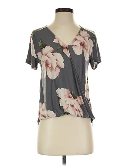 Pre-owned Beacon Short Sleeve Blouse In Gray