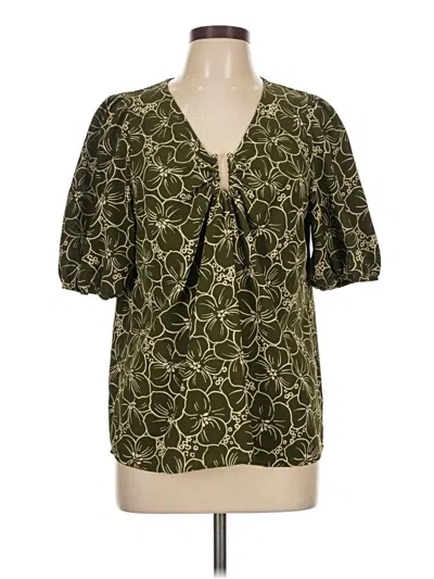 Pre-owned Beacon Short Sleeve Blouse In Green