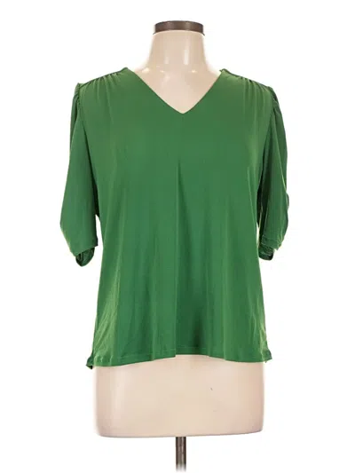 Pre-owned Beacon Short Sleeve Blouse In Green