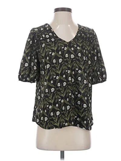 Pre-owned Beacon Short Sleeve Blouse In Green