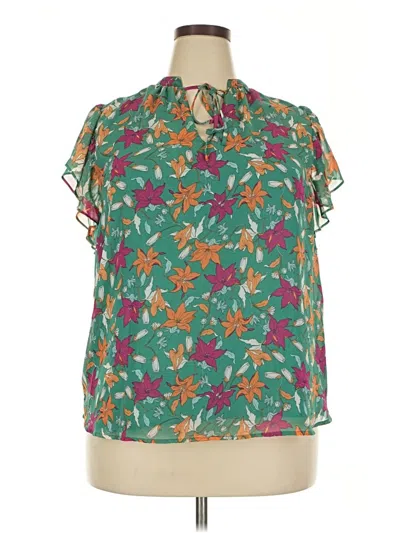 Pre-owned Beacon Short Sleeve Blouse In Teal