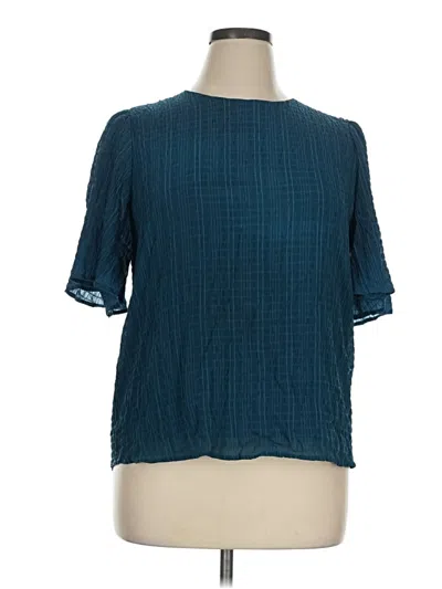 Pre-owned Beacon Short Sleeve Blouse In Teal
