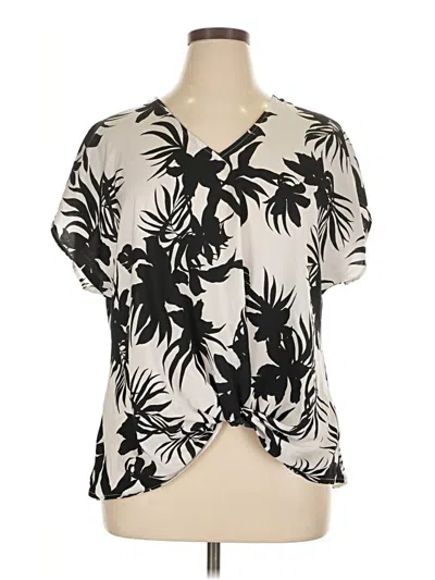 Pre-owned Beacon Short Sleeve Blouse In White