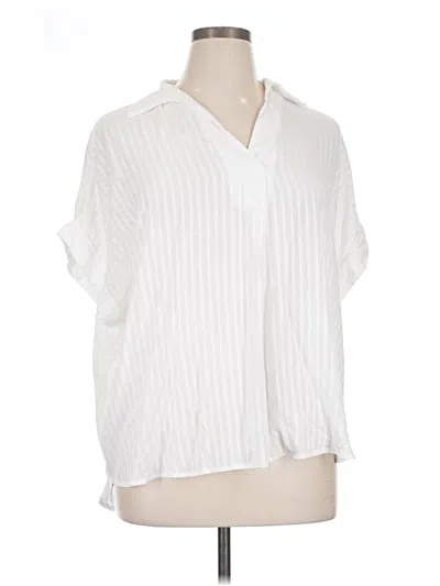 Pre-owned Beacon Short Sleeve Blouse In White