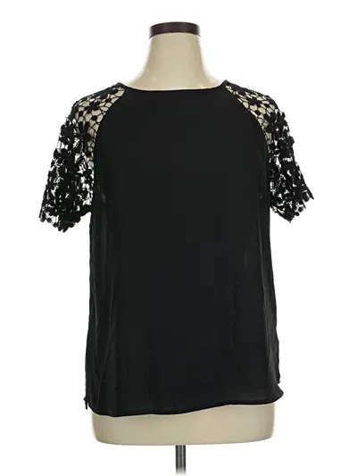 Pre-owned Beacon Short Sleeve Top Black Cold Shoulder Neckline Tops
