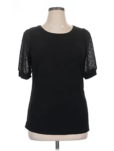 Pre-owned Beacon Short Sleeve Top Black Crew Neck Tops