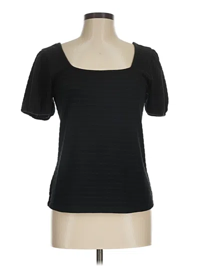 Pre-owned Beacon Short Sleeve Top Black Square Neckline Tops