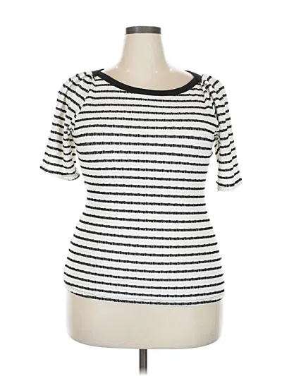 Pre-owned Beacon Short Sleeve Top White Boatneck Tops