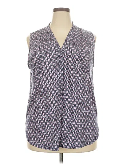 Pre-owned Beacon Sleeveless Button Down Shirt In Blue