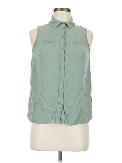 Pre-owned Beacon Sleeveless Button Down Shirt In Green
