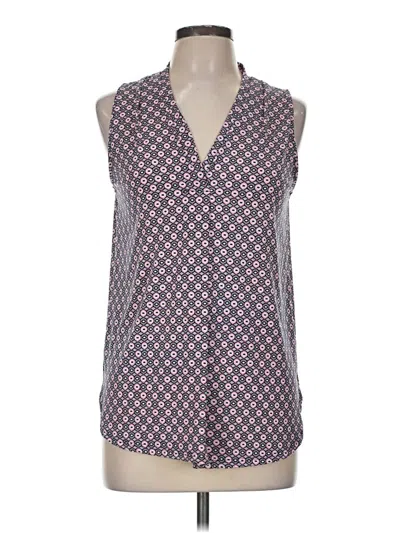 Pre-owned Beacon Tank Top Blue Plunge Neckline Tops