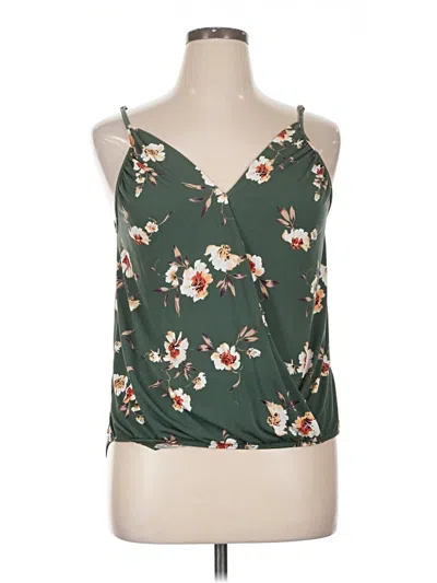 Pre-owned Beacon Tank Top Green Halter Neckline Tops