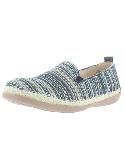 Beacon Terri Womens Sequin Striped Slip-on Sneakers In Multi