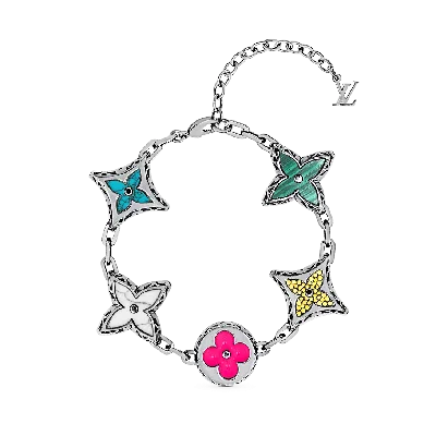 Pre-owned Bead Bracelet X Louis Vuitton Bracelet Chain Monogram Silver Lv Logo M0955a In Multicolor