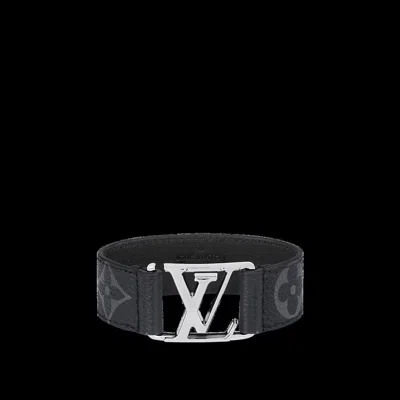 Pre-owned Bead Bracelet X Louis Vuitton Bracelet Chain Monogram Silver Lv Logo M8151e In Black